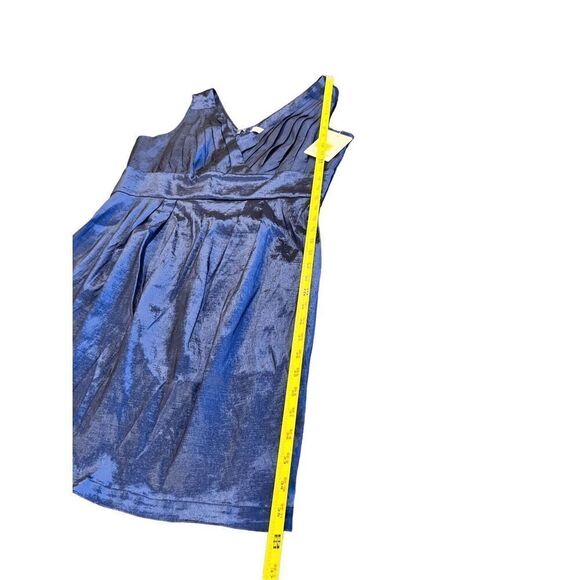 Calvin Klein Women's Grey Taffeta Empire Waist Pleated Dress - Picture 6 of 7